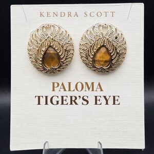 Vintage Kendra Scott Paloma Tiger’s Eye Earrings Western Texas Chic HTF 🤎